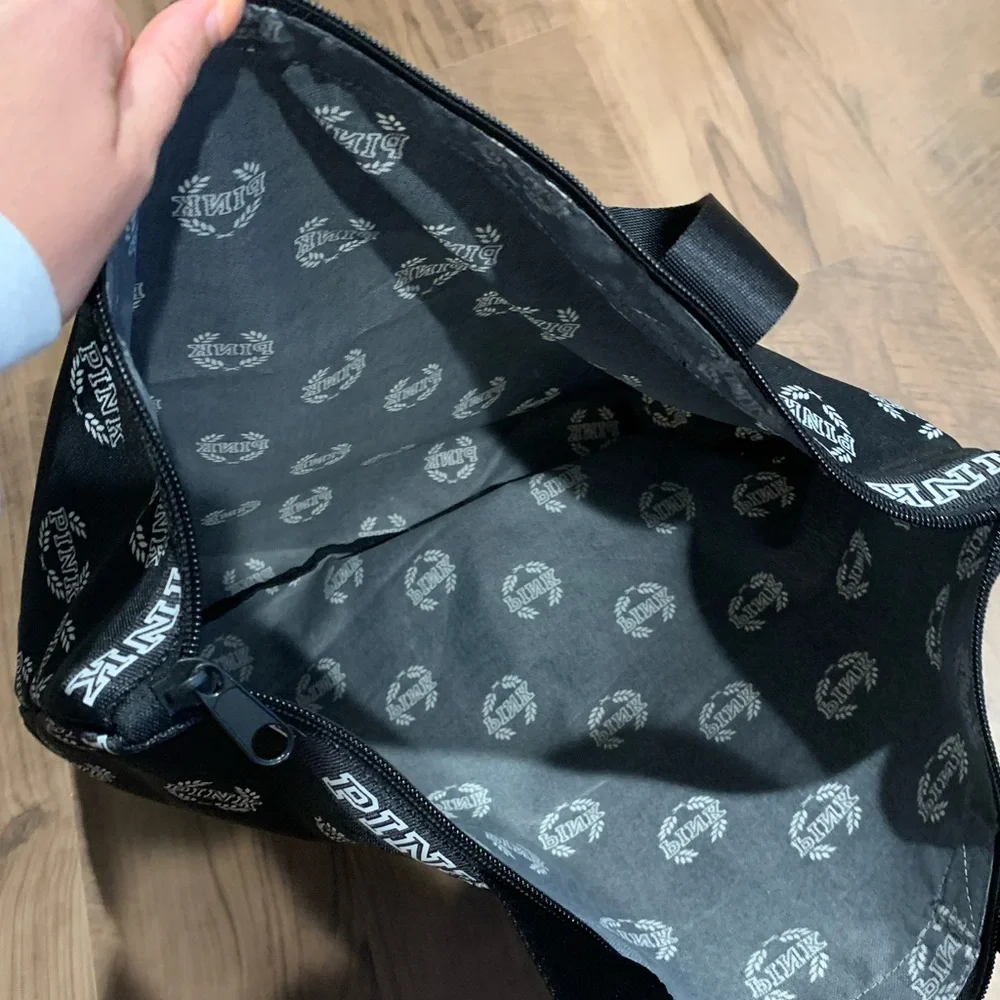 PINK Varsity Logo Tote Bag Black